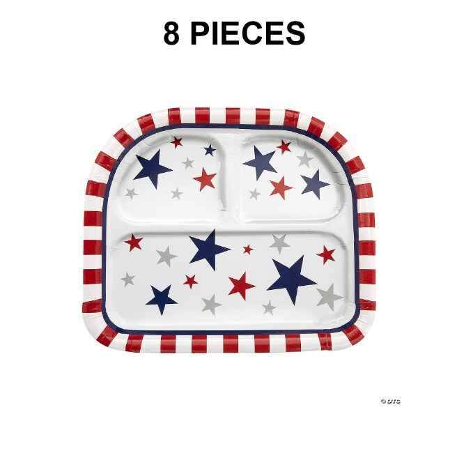 Patriotic Party Star Paper Dinner Plates - 8 Ct.