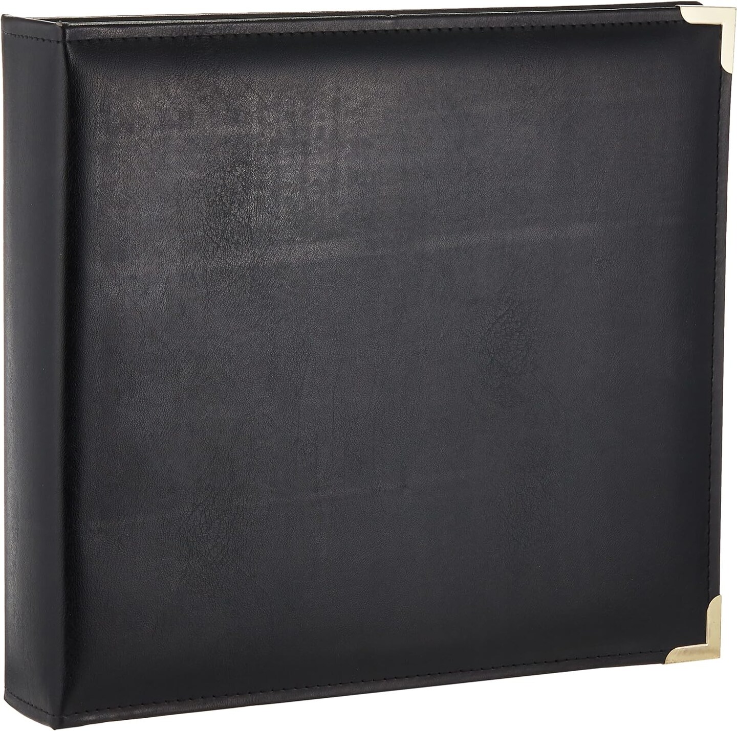 holds 12 Inch by 12 Inch 3-Ring Sewn Oxford Cover Memory Book Binder, Black