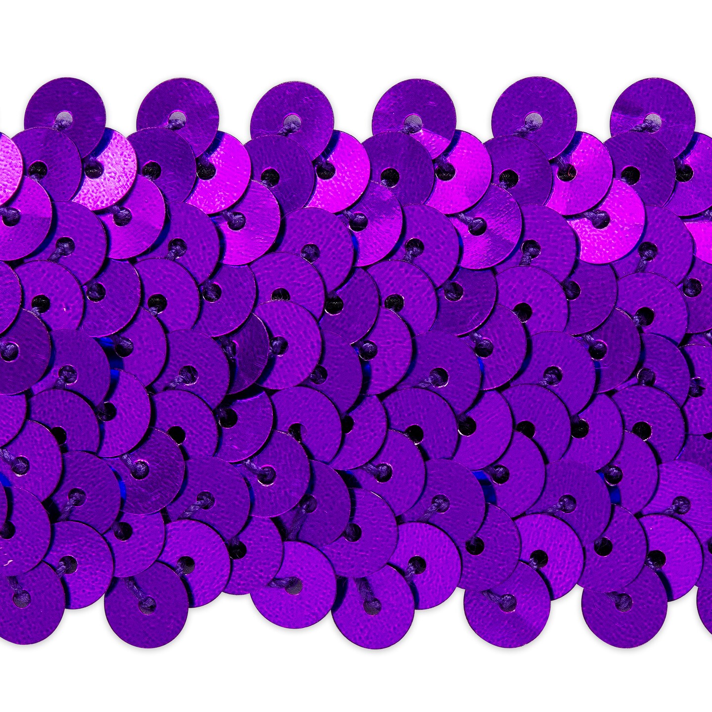 10 yards of 4 Row 1 1/2" Metallic Stretch Sequin Trim | 10 yard cut