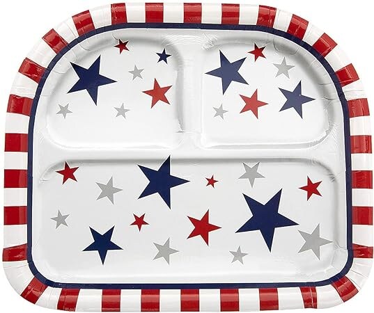 Patriotic Party Star Paper Dinner Plates - 8 Ct.