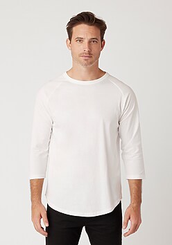 Unisex Three Quarter Sleeve Crewneck Baseball Tee