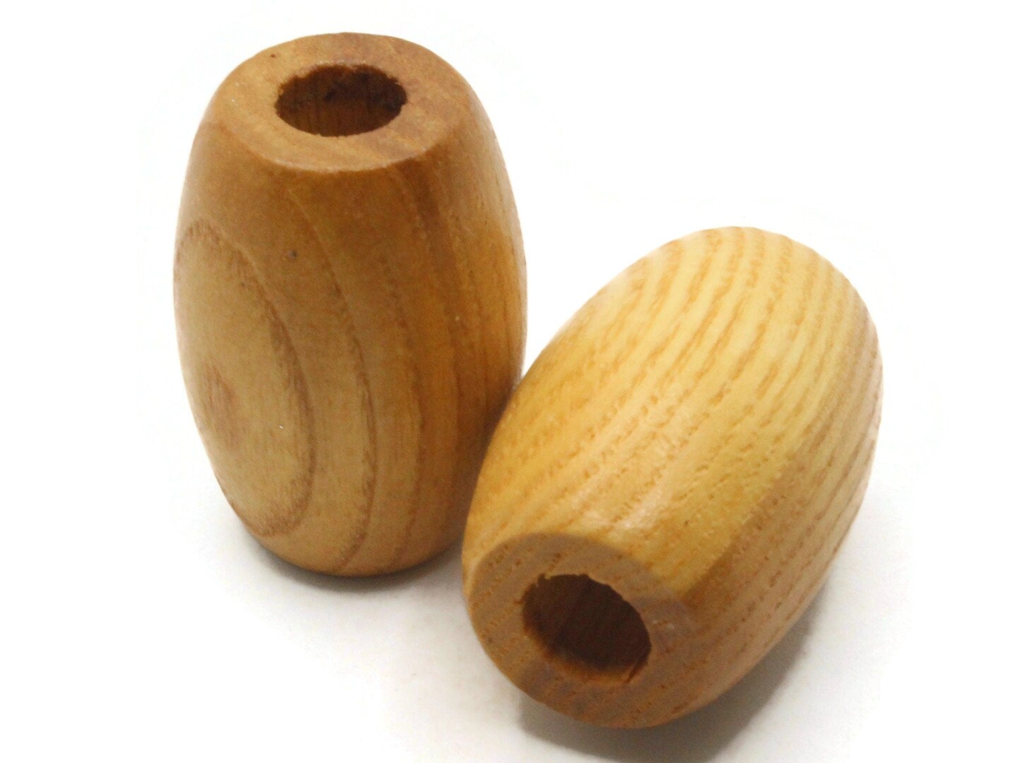 2 51mm Ridiculously Huge Brown Vintage Wood Barrel Large Hole Beads bJ3
