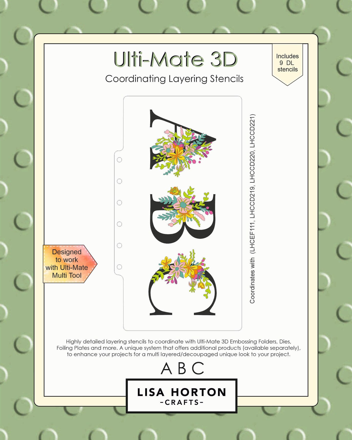 Lisa Horton --That Craft Place Lisa Horton Crafts Ulti-Mate 3D Slimline Layering Stencils ABC