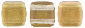 Czechmate 6mm Square Glass Czech Two Hole Tile Bead, Twilight Crystal