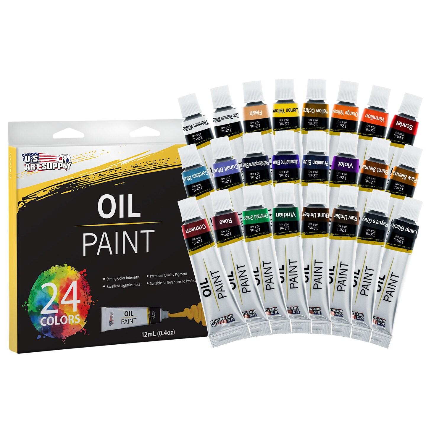 U.S. Art Supply 70Piece Artist Oil Painting Set with Aluminum Field