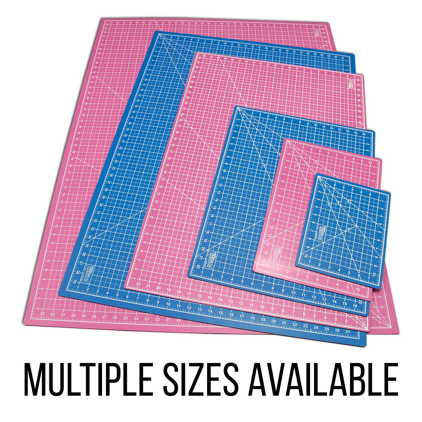 12" x 18" Self-Healing Cutting Mat 5-Ply (2 Pack) - Double-Sided Pink/Blue Craft Mat, Non-Slip Cutting Mats for Crafts, Sewing, Quilting, Scrapbooking