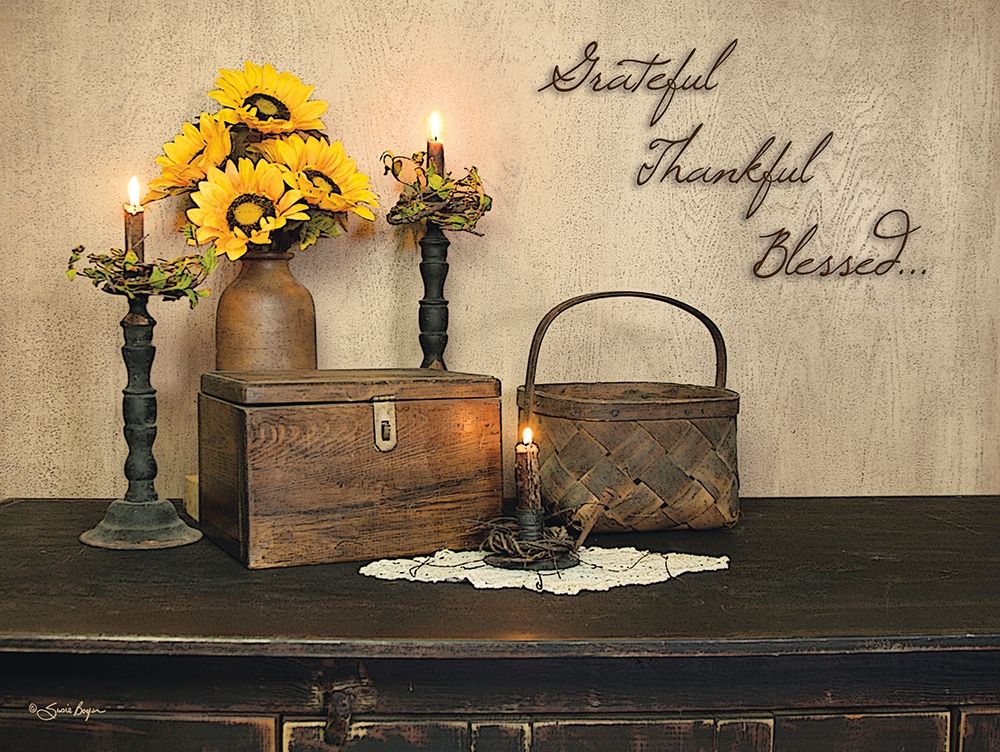 Grateful, Thankful, Blessed Poster Print by Susie Boyer - Item # VARPDXBOY383