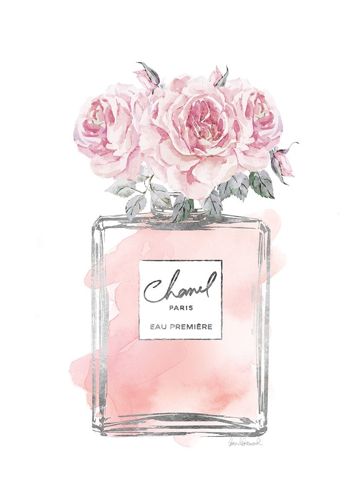 Silver Perfume and Flowers IV Poster Print by Amanda Greenwood # AGD115459