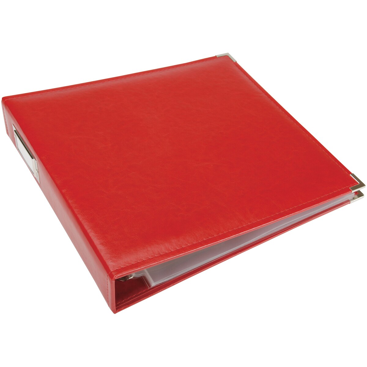 We R Classic Leather D-Ring Album 12&#x22;X12&#x22;-Real Red