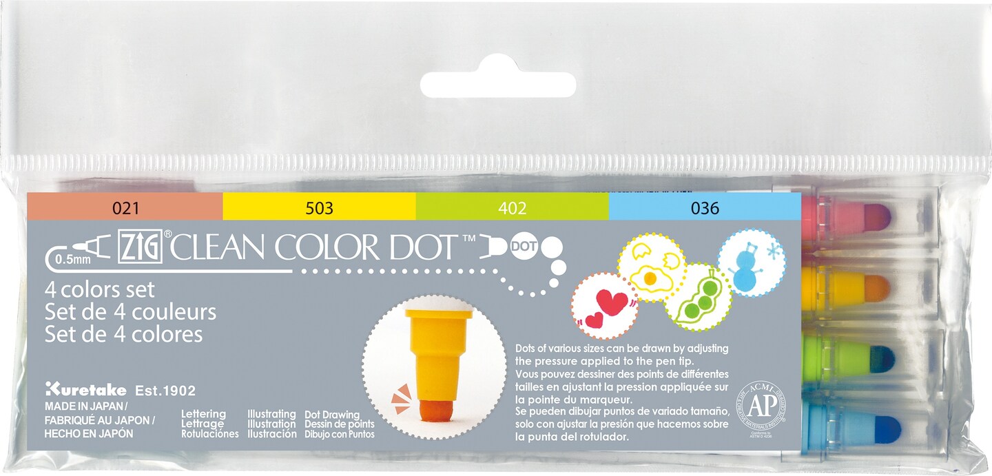 Kuretake ZIG Clean Color Dot Double-Sided Marker 4 / 12 Colors
