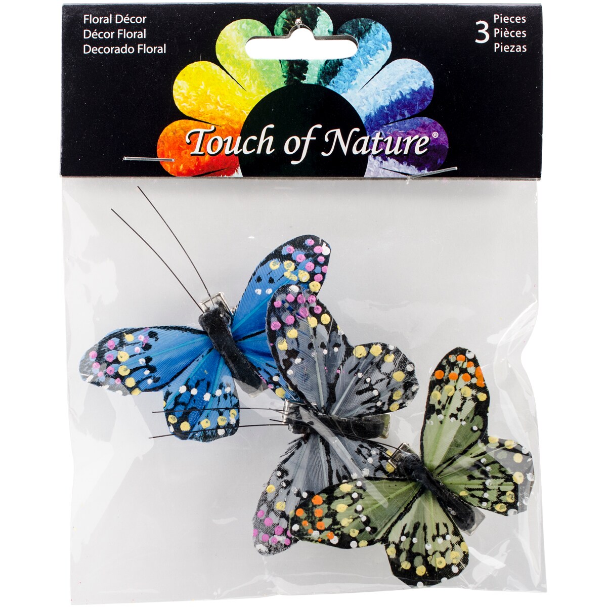 Touch Of Nature Miniature Butterflies W/Clips 2.5&#x22; 3/Pkg-Assorted Colors