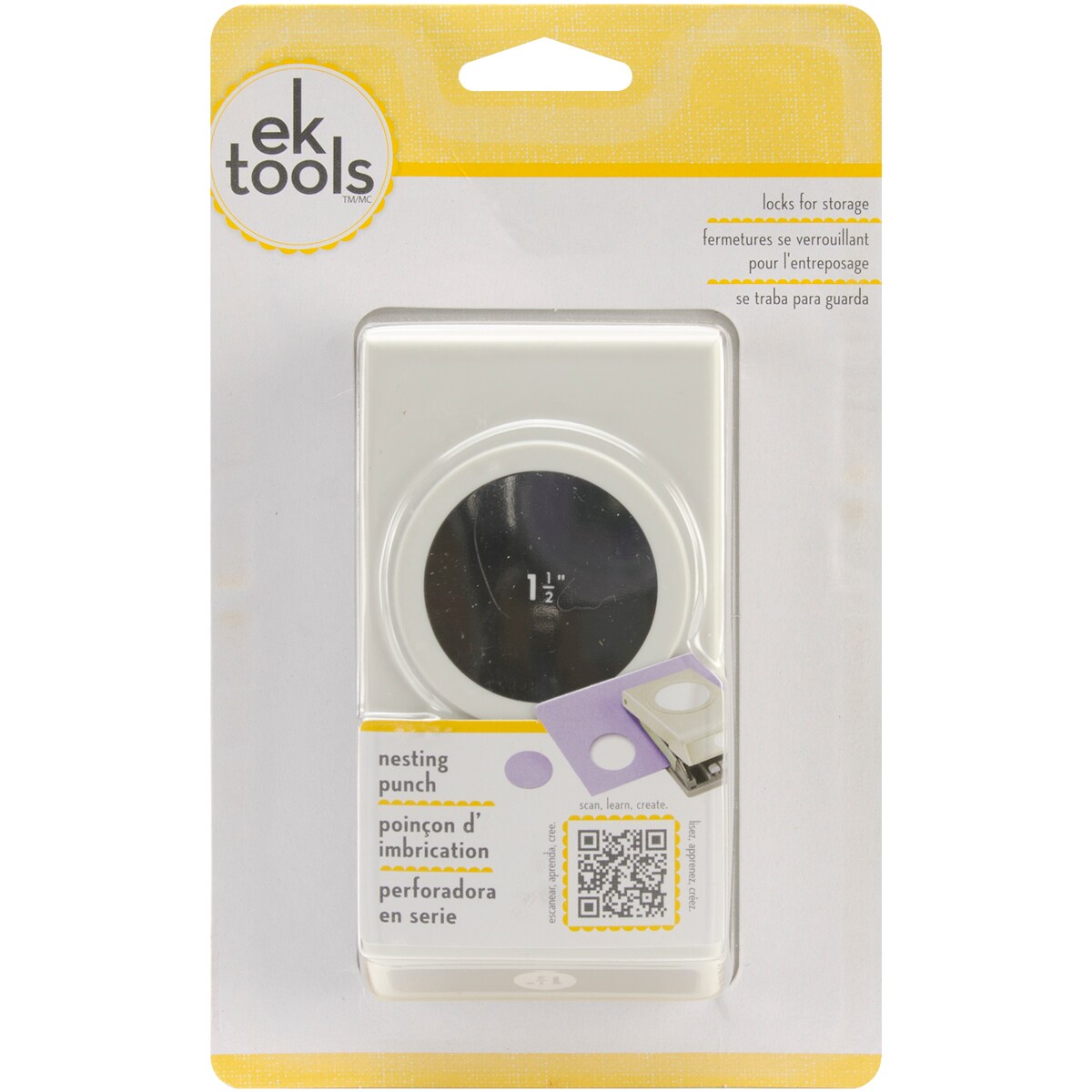 EK Tools Large Circle Punch, 1.5 inch with Safety Lock - Create Precise Circles with Paper or Cardstock - Hole Puncher for Handmade Cards, Scrapbooking, Gift Tags, DIY Projects, and Crafts