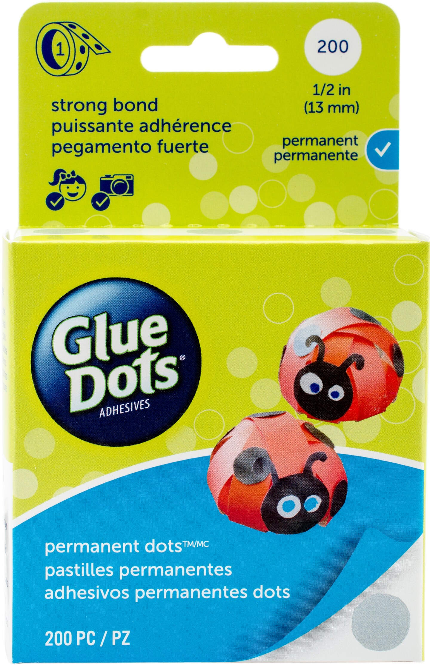 Glue Dots Clear Dot Roll-Permanent .5&#x22; 200/Pkg
