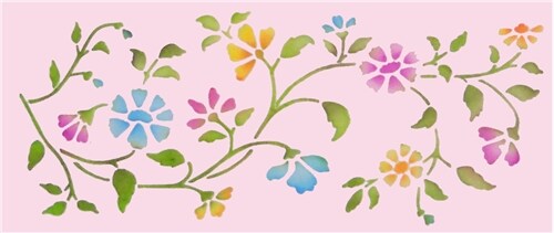 Chintz Floral Cake Stencil Side | C488 by Designer Stencils | Cake Decorating Tools | Baking Stencils for Royal Icing, Airbrush, Dusting Powder | Reusable Plastic Food Grade Stencil for Cakes | Easy to Use &#x26; Clean Cake Stencil
