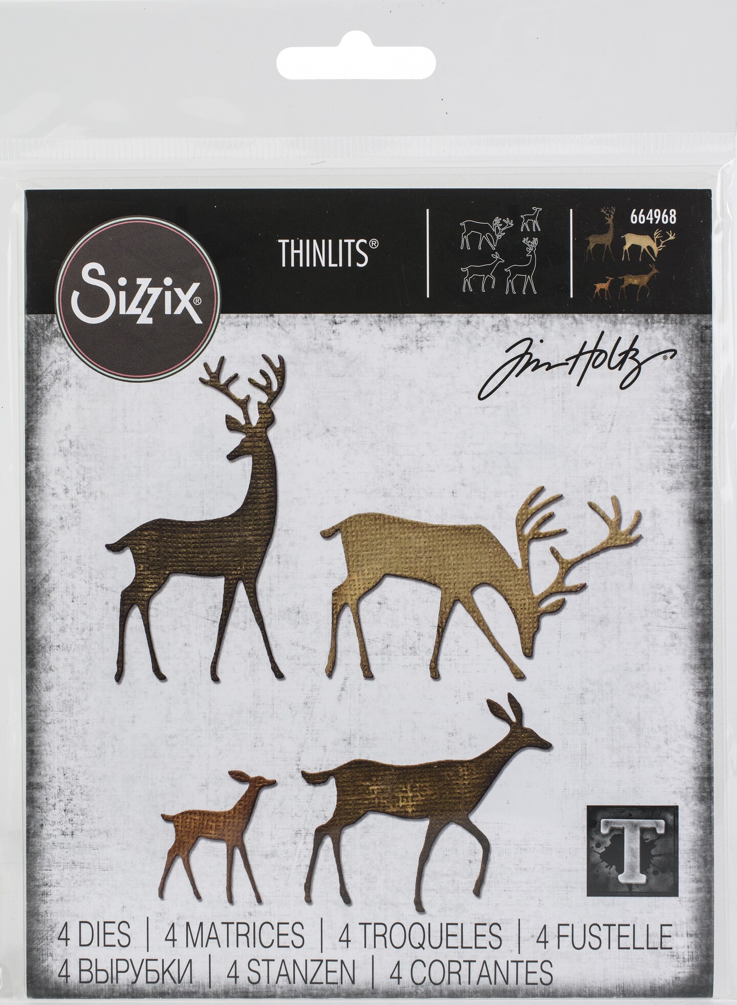 Sizzix Thinlits Dies By Tim Holtz 4/Pkg-Darling Deer