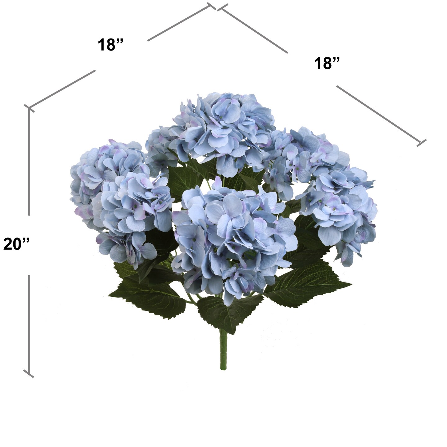 20&#x22; Hydrangea Bush - 7 Silk Flowers with Lifelike Leaves, Artificial Greenery, Perfect for Home, Office &#x26; Wedding D&#xE9;cor - Spring &#x26; Year-Round Accent, Floral Home by Artificial Flowers