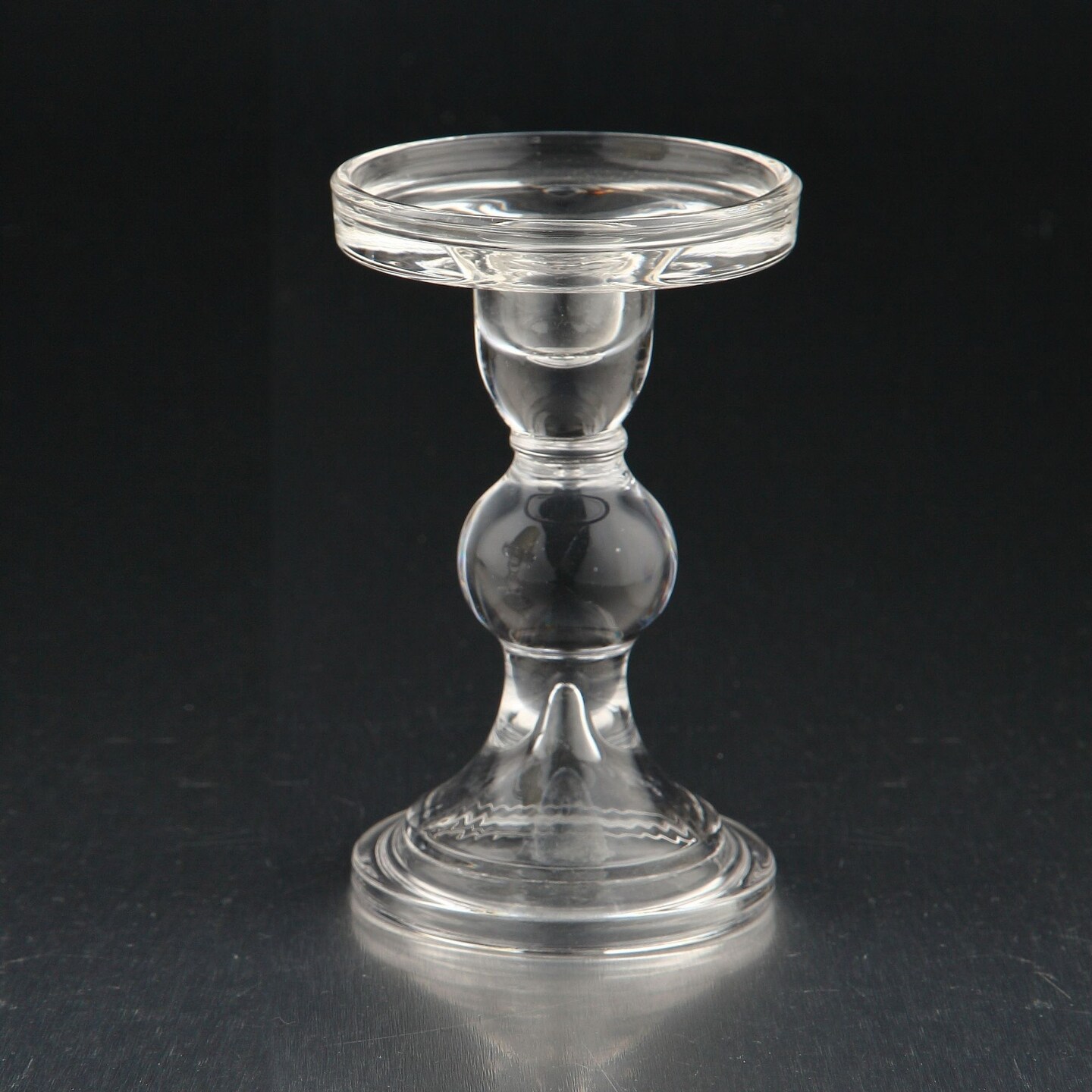 CC Home Furnishings 5.5&#x22; Clear Glass Pillar Finish Candle Holder