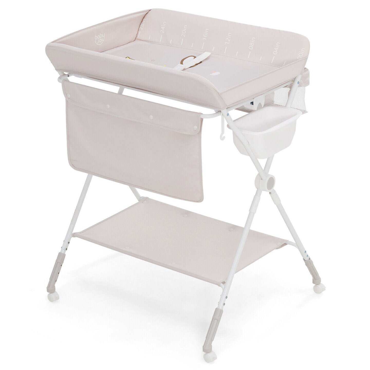 Foldable Baby Changing Table with Wheels