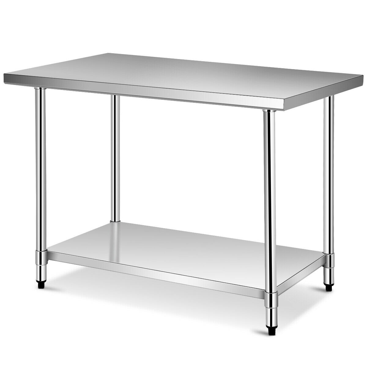 Gymax 30 x 48 Stainless Steel Food Prep and Work Table Commercial Kitchen Table Silver