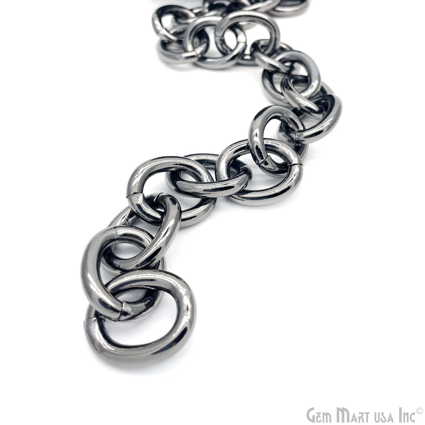 Black Finding Chain, Black Plated Jewelry Making Chain, DIY Necklace Chain, Assorted Styles, 1 foot, GemMartUSA (BPCH)