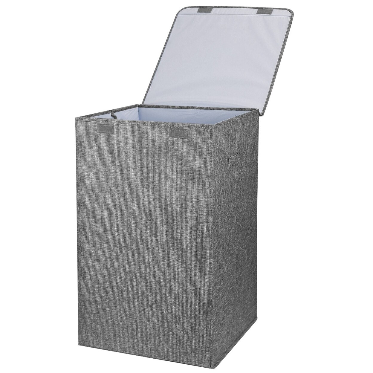 Foldable Laundry Hamper With Lid Handles Large Capacity Storage Organizer Gray