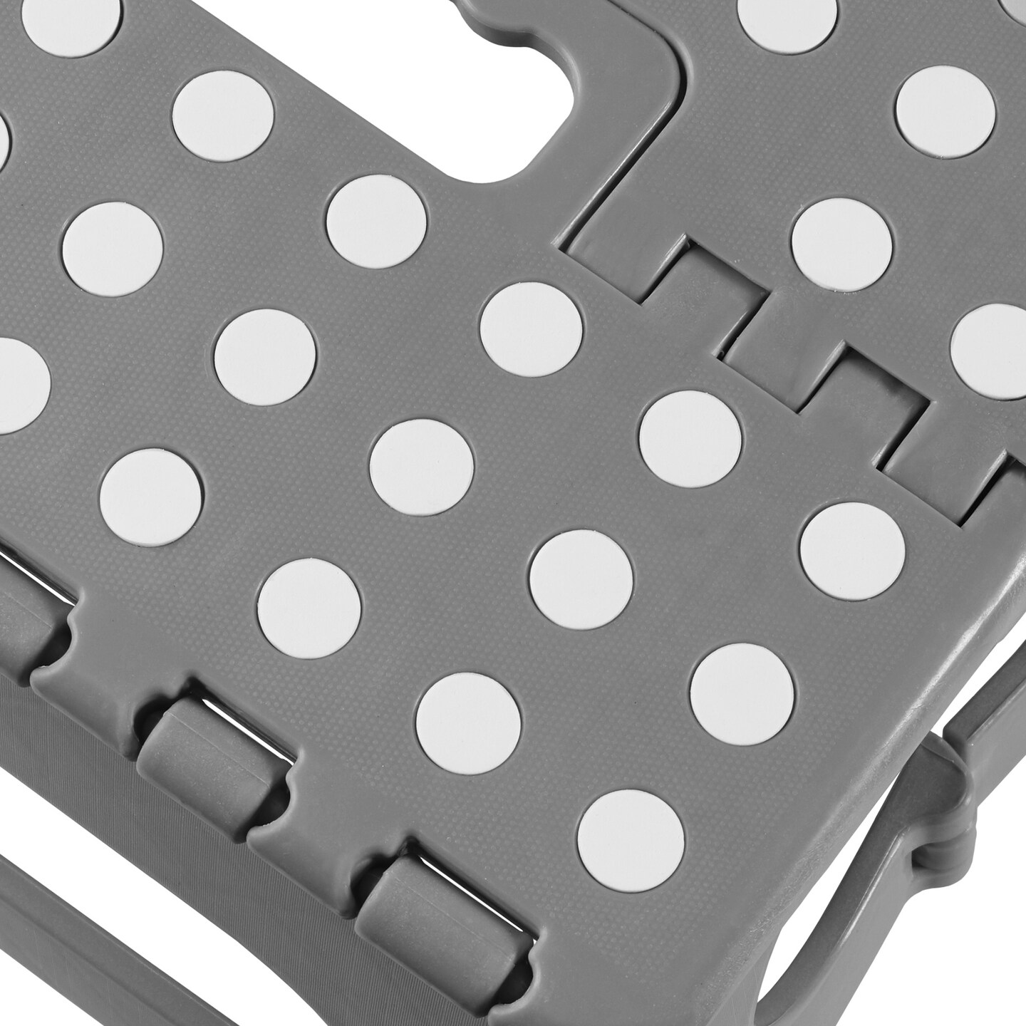 Casafield 11&#x22; Folding Step Stool with Handle, Gray - Portable Collapsible Small Plastic Foot Stool for Kids and Adults - Use in the Kitchen, Bathroom and Bedroom