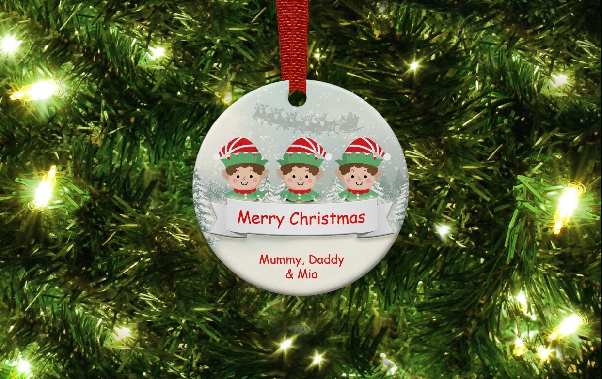 Elf with Presents Personalized Ornaments My Personalized Ornaments