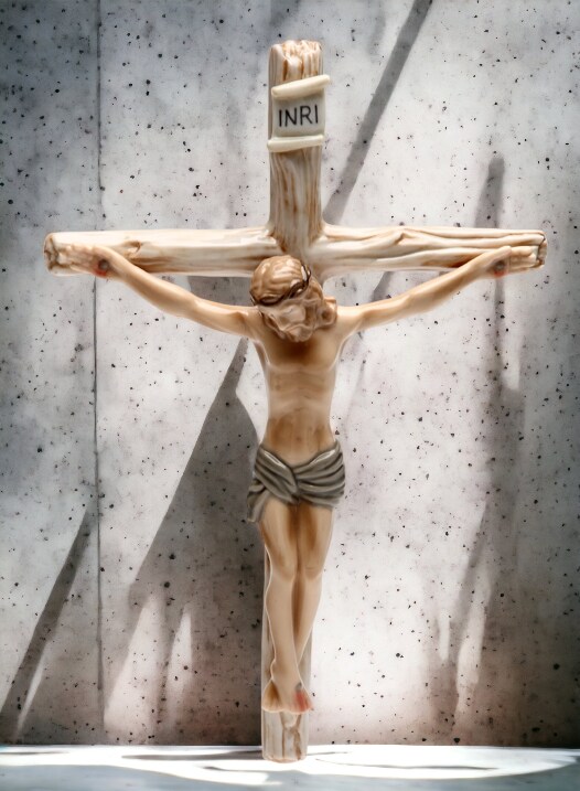 Ceramic Jesus On Cross Wall Decor, Home D&#xE9;cor, Religious D&#xE9;cor, Religious Gift, Church D&#xE9;cor, Baptism Gift
