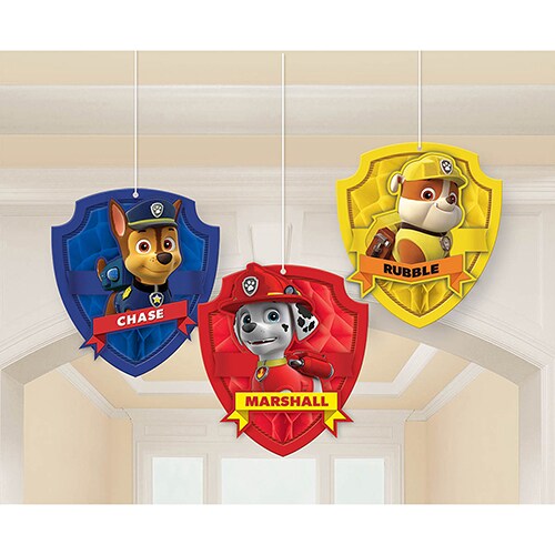 Paw Patrol Honeycomb Decorations, 3 per Package