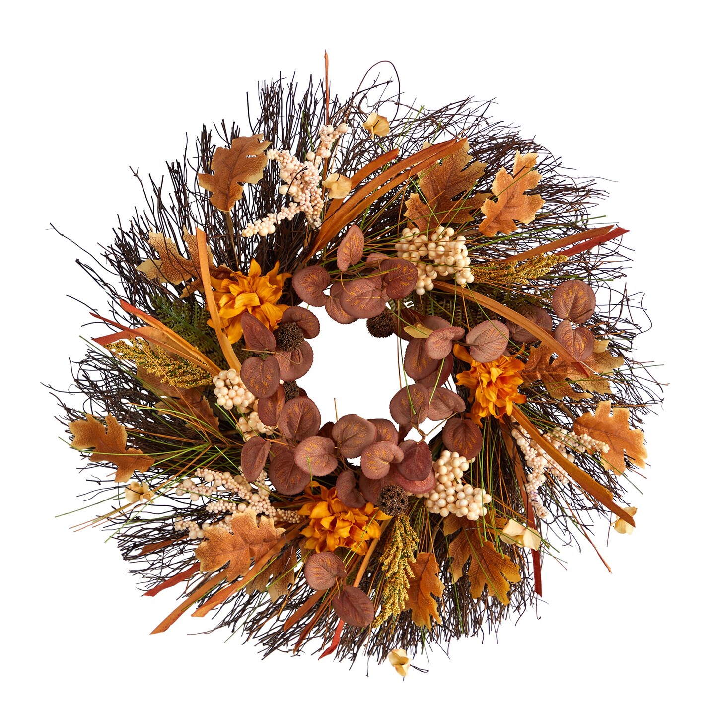 22 Autumn Dahlia and Berries Artificial Fall Wreath | Michaels