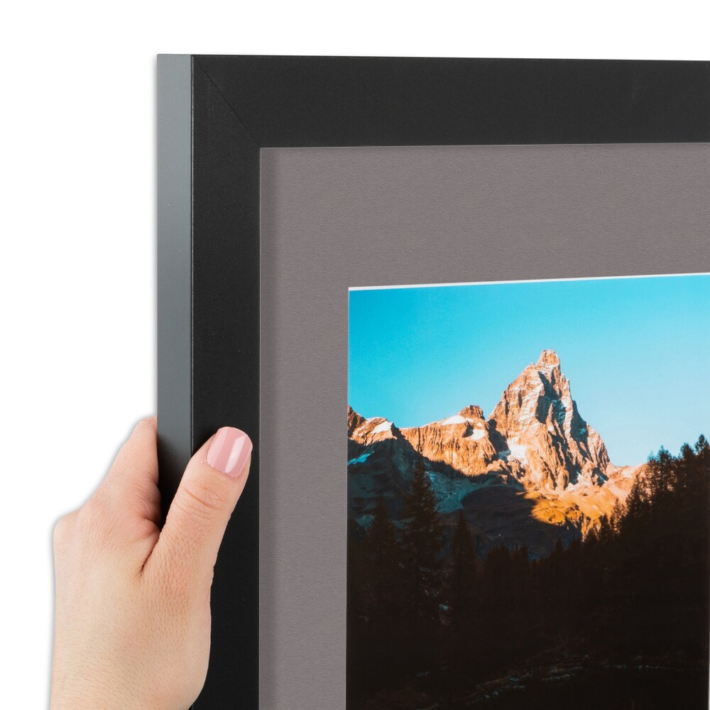 ArtToFrames Collage Photo Picture Frame with 5 - 5x7 inch Openings, Framed in Black with Over 62 Mat Color Options and Plexi Glass (CSM-3926-152)