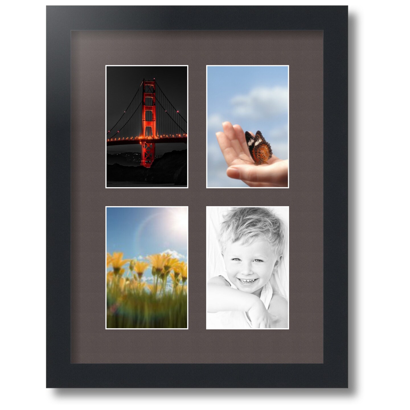 ArtToFrames Collage Mat Picture Photo Frame 4 4x6 Openings in