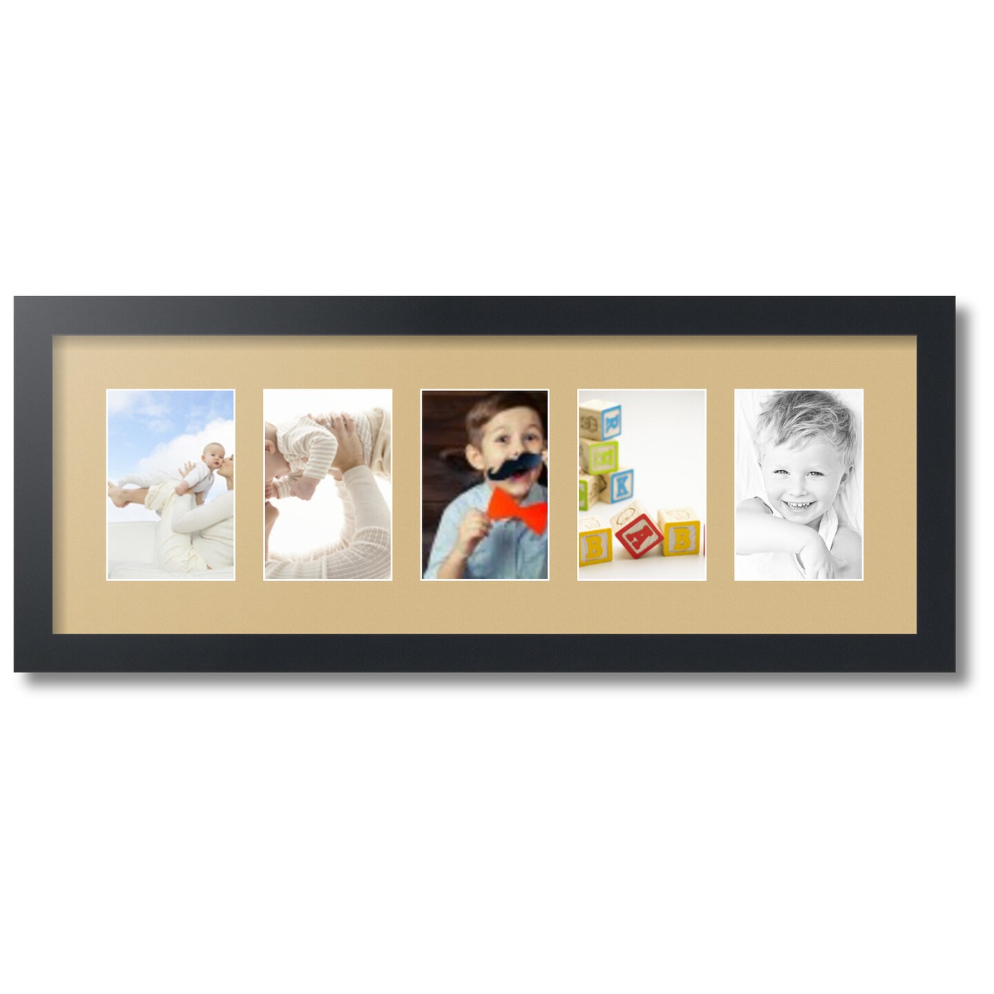 ArtToFrames Collage Photo Picture Frame with 5 - 4x6 inch Openings, Framed in Black with Over 62 Mat Color Options and Plexi Glass (CSM-3926-153)