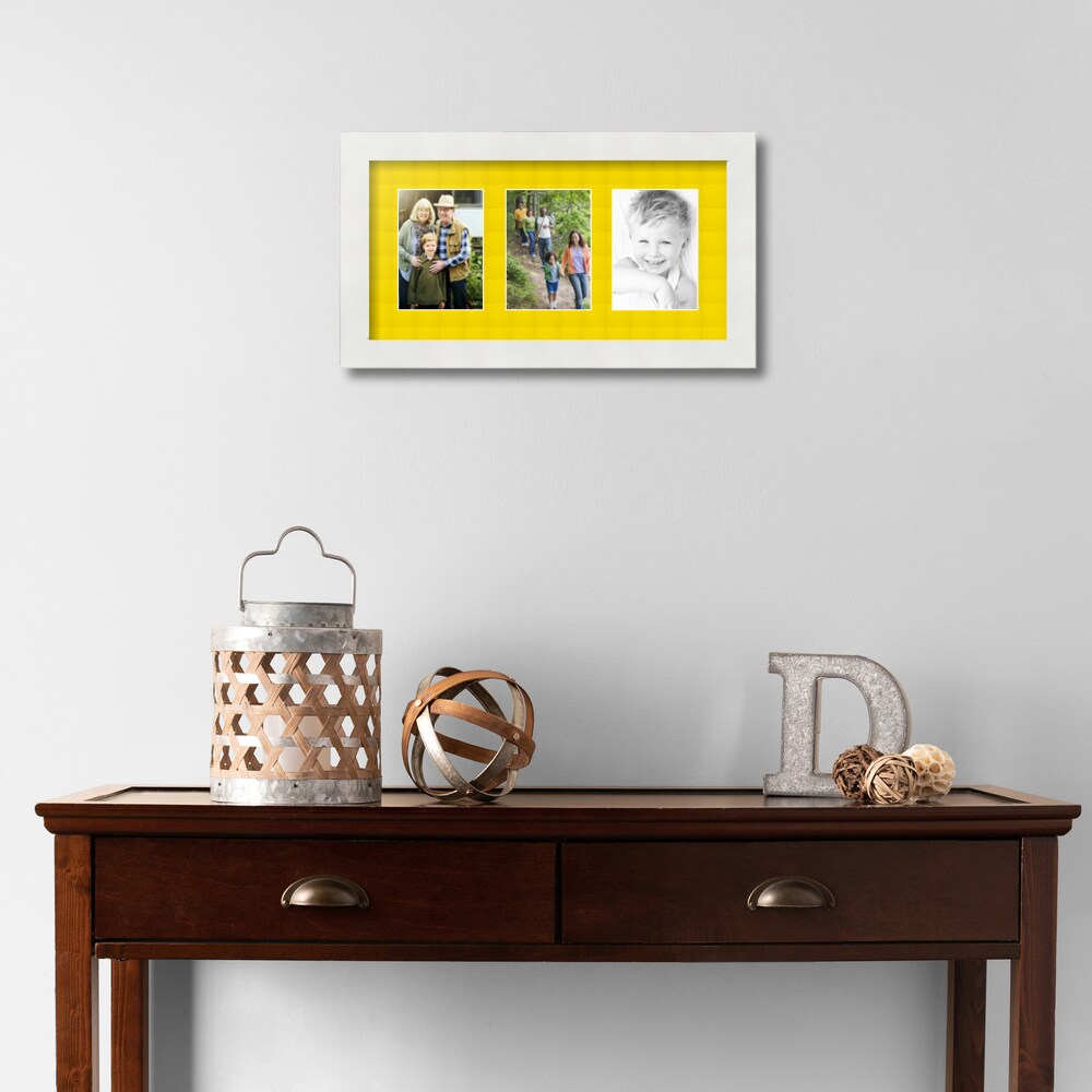 ArtToFrames Collage Photo Picture Frame with 3 - 3.5x5 inch Openings, Framed in White with Over 62 Mat Color Options and Regular Glass (CSM-3966-29)