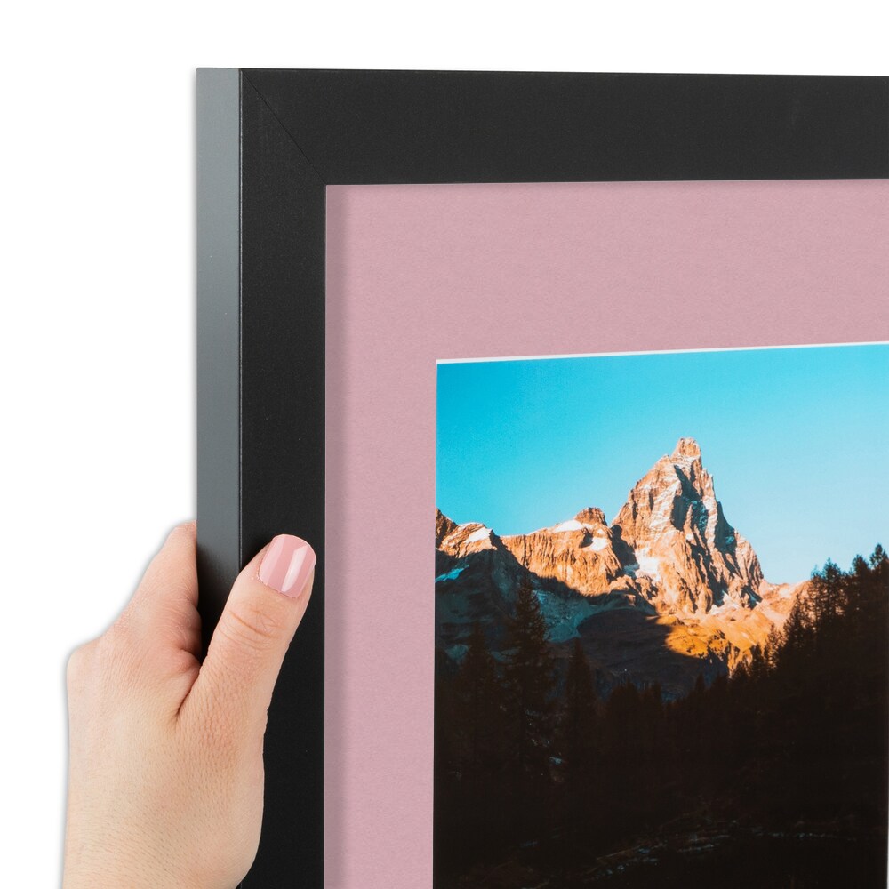 ArtToFrames Collage Photo Picture Frame with 3 - 5x5 inch Openings, Framed in Black with Over 62 Mat Color Options and Regular Glass (CSM-3926-95)