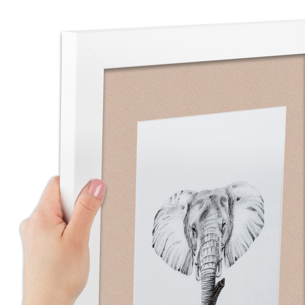 ArtToFrames Collage Photo Picture Frame with 1 - 11x14 inch Openings, Framed in White with Over 62 Mat Color Options and Regular Glass (CSM-3966-726)