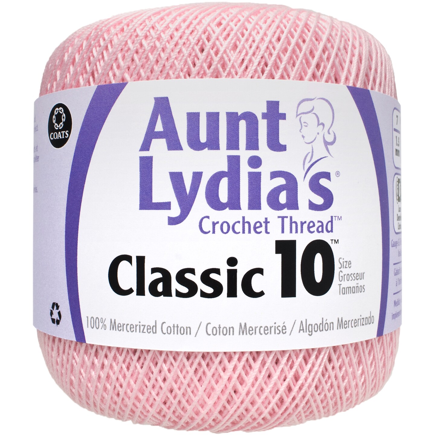 Aunt Lydia&#x27;s Classic Crochet Thread Size 10-Orchid Pink
