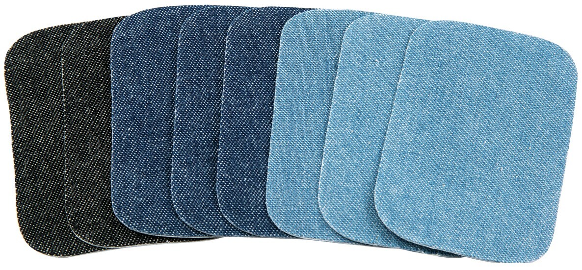 SINGER Peel N Stick Reusable Patches 3"X2" 8/Pkg-Assorted Denim