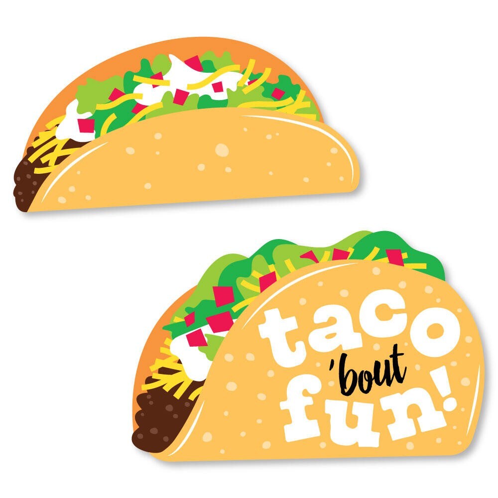 Big Dot of Happiness Taco &#x27;Bout Fun - Diy Shaped Fiesta Cut-Outs - 24 Count
