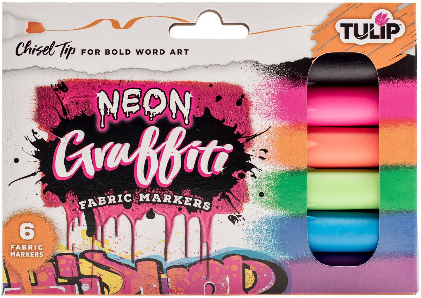 Tulip Graffiti Fabric Markers 6/PkgNeon Chisel Tip Michaels