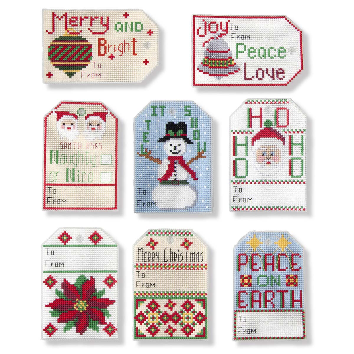 Herrschners Season of Giving Gift Tags Counted CrossStitch Kit Michaels