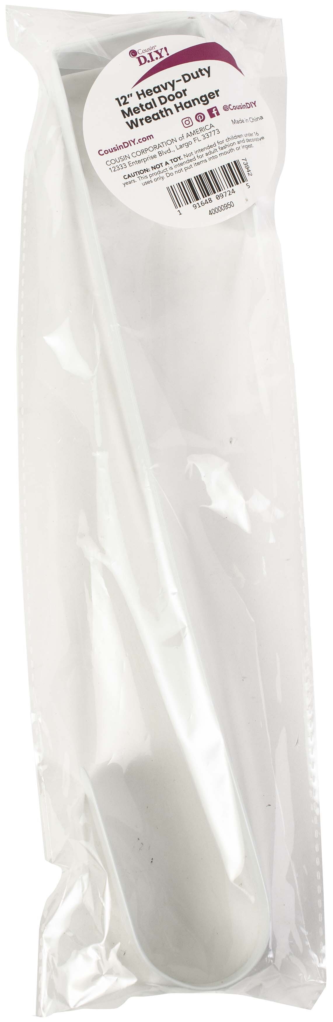 CousinDIY Heavy-Duty Metal Door Wreath Hanger 12"-White Painted