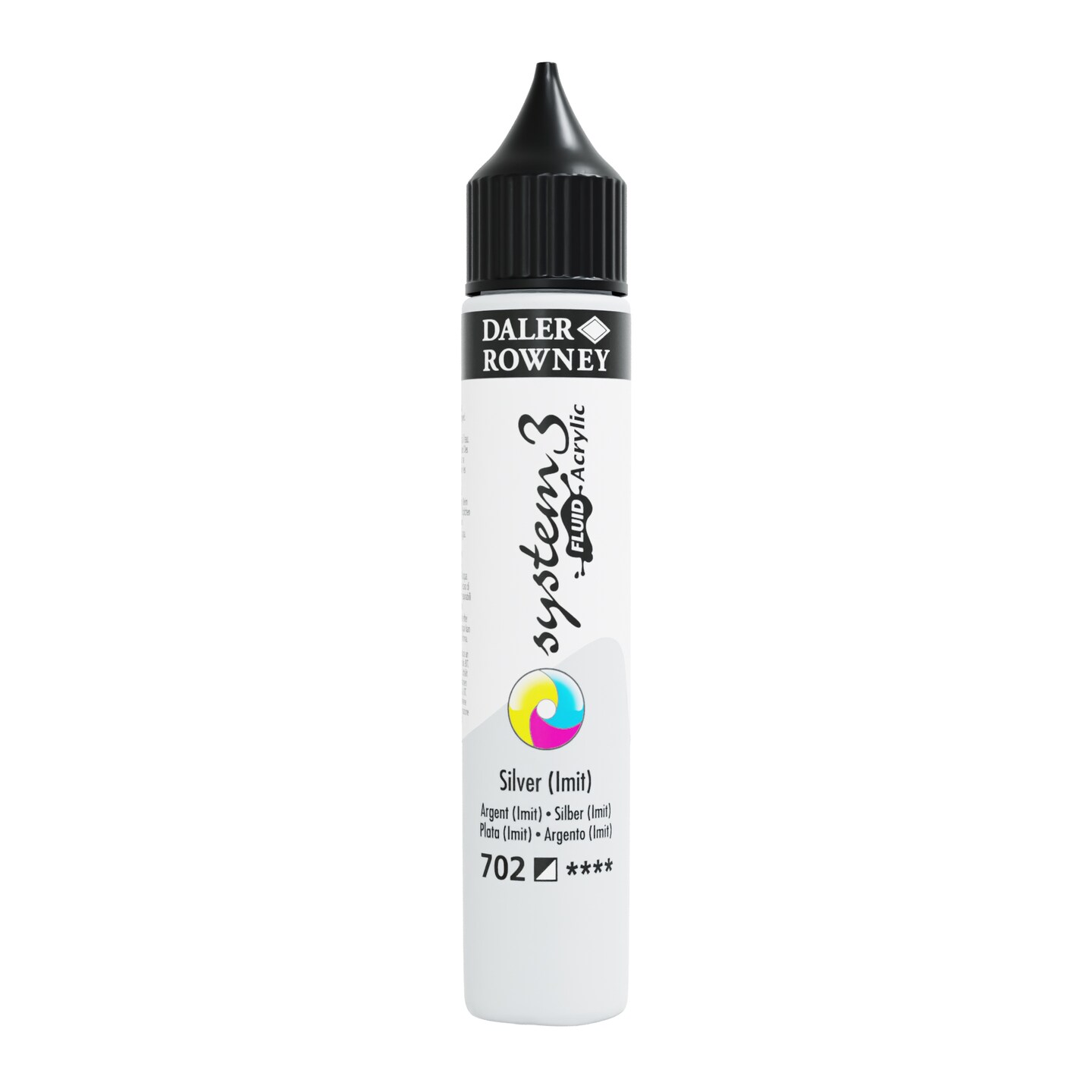 Daler-Rowney System 3 Fluid Acrylic, 29.5Ml, Silver Imitation