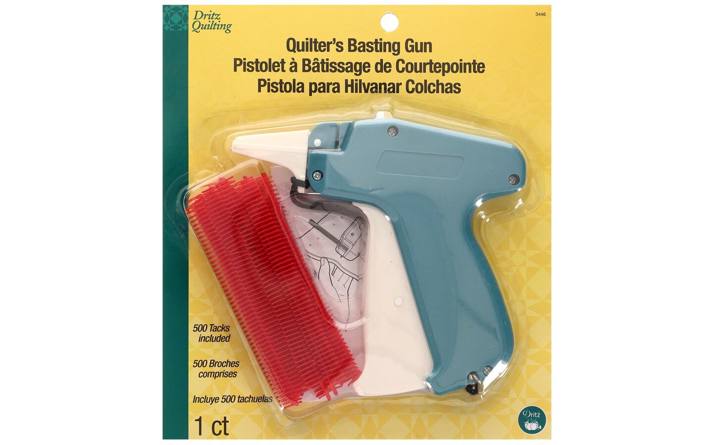 Dritz Quilting Quilter&#x27;s Basting Gun w/500 Tacks