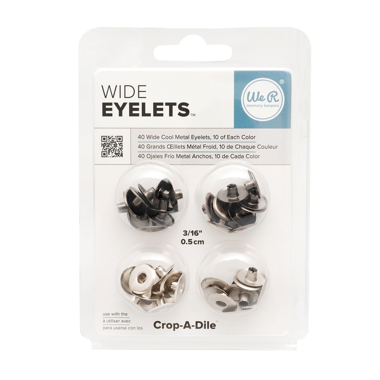 We R Eyelets Wide 40/Pkg-Cool Metal