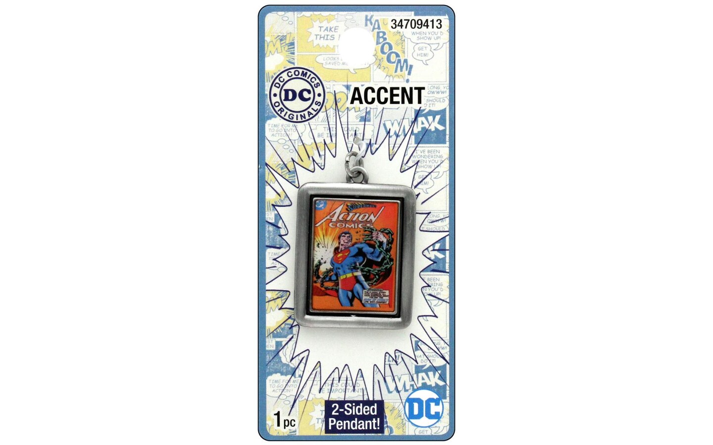 Cousin DC Comic Accent Spinner Pendant SupermanSlv