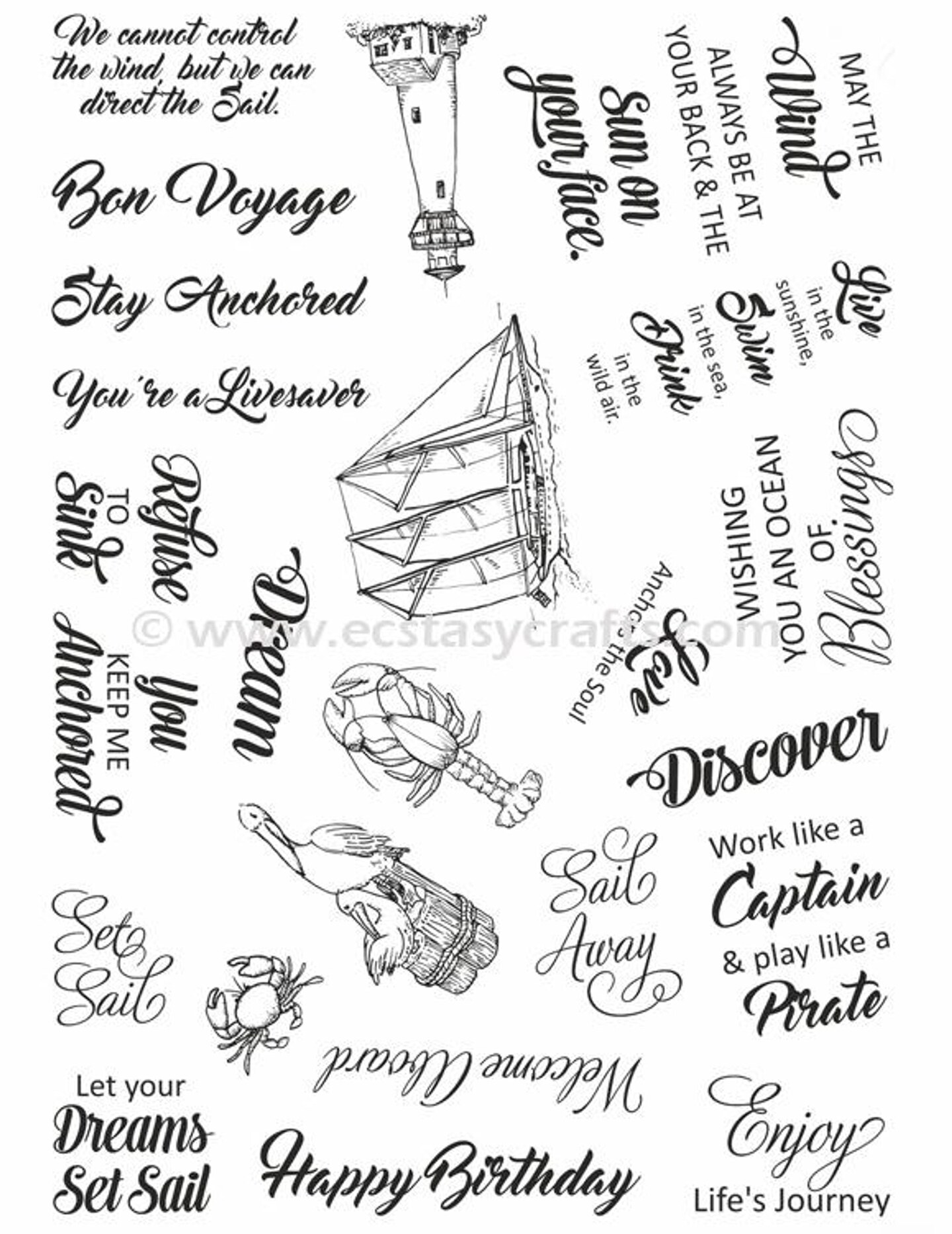 Creative Expressions  - Clear Stamp Set - Set Sail
