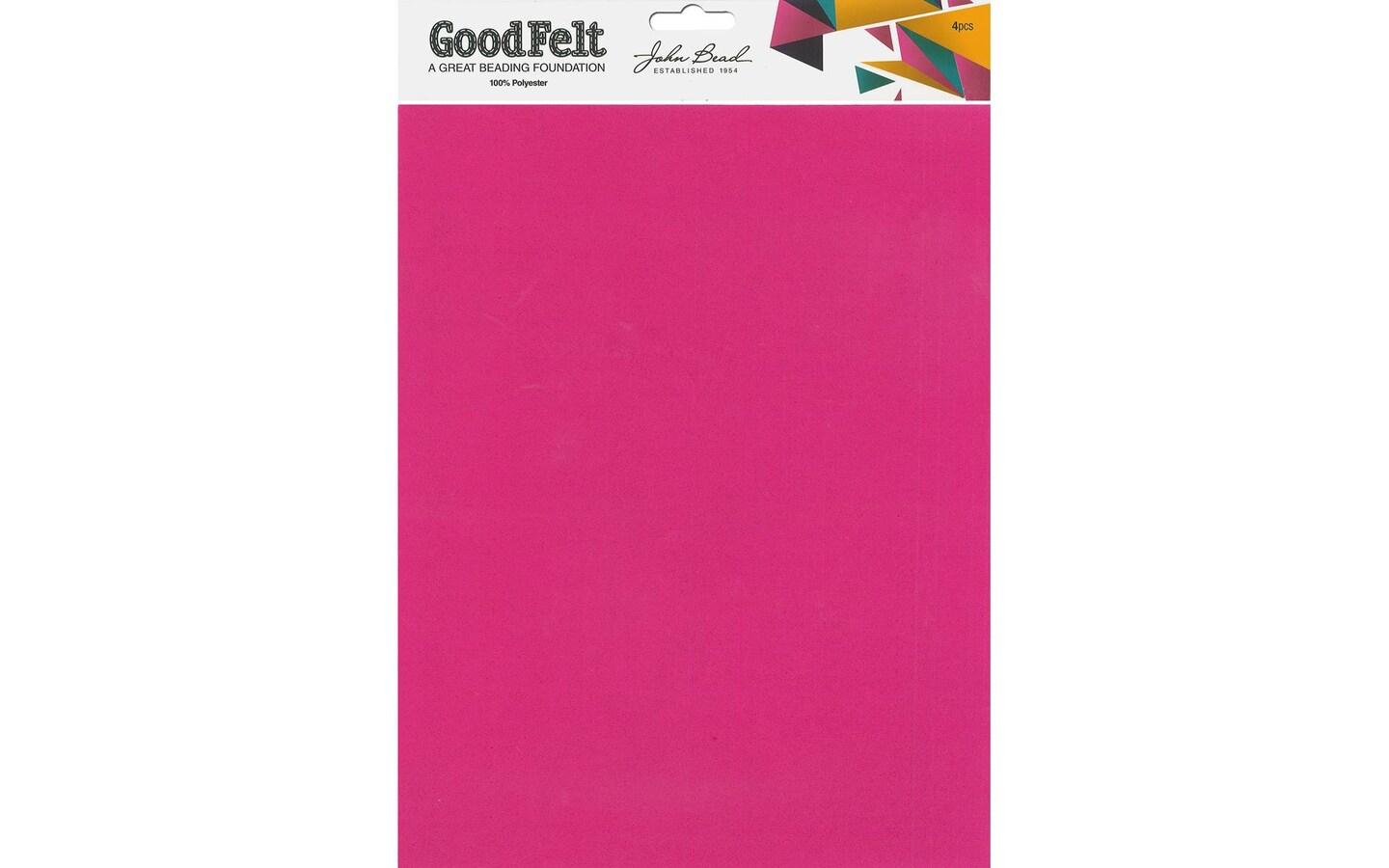 John Bead GoodFelt BF 1.5mm 8.5x11&#x22; Pnk/Rd 4pc