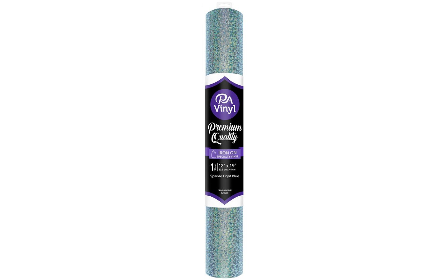 Iron On Vinyl 12x19 Roll Sparkle Light Blue