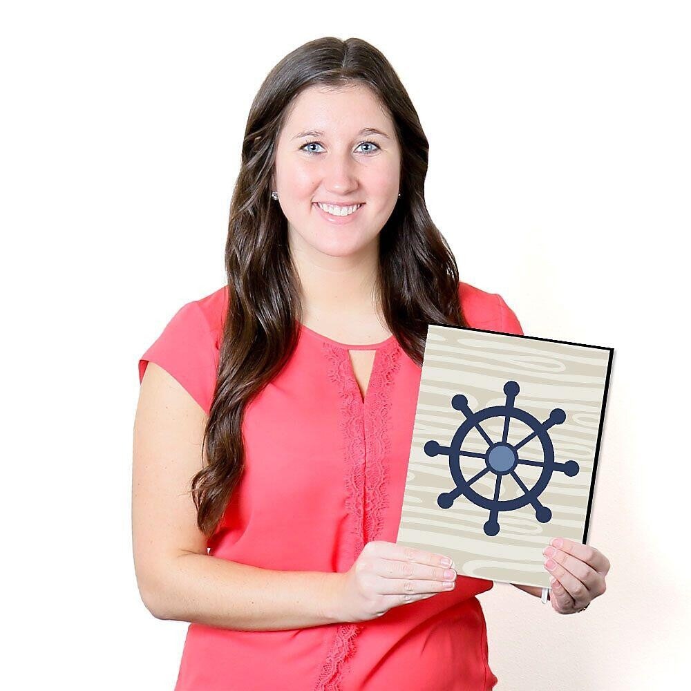 Big Dot of Happiness Ahoy - Nautical - Boy Nursery Wall Art and Kids Room Decorations - Gift Ideas - 7.5 x 10 inches - Set of 3 Prints